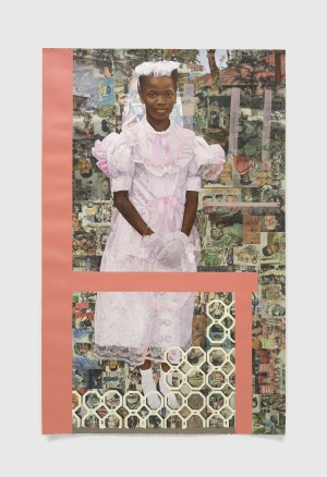 Njideka Akunyili Crosby - "The Beautyful Ones" Series #11, 2023, acrylic, colored pencil, and transfers