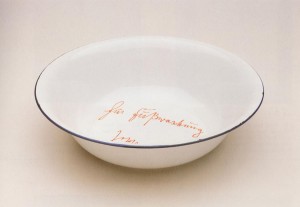 Joseph Beuys - für Fußwaschung (For Footwashing), 1977, enamel basin, inscribed