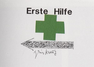 Joseph Beuys - Grünkreuz (Green Cross), 1984, offset on cardstock, stamps reproduced