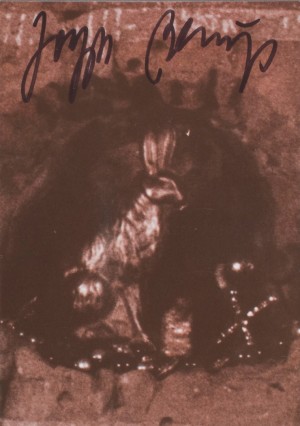 Joseph Beuys - Hasengrab II (Hare's Grave II), 1982, offset on cardstock, stamps reproduced