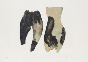 Joseph Beuys - Zwei weibliche Torsi (Two Female Torsos), 1975, color lithograph on wove