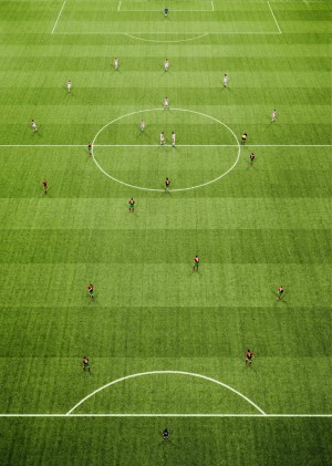 Andreas Gursky - EM, Arena, Amsterdam II, 2000, chromogenic print mounted on Plexiglas in artist's frame