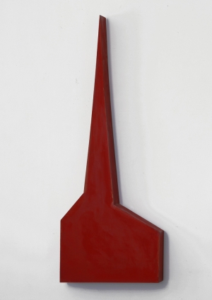 Robert Therrien - No title (red chapel relief), 1991, enamel on paper and wood
